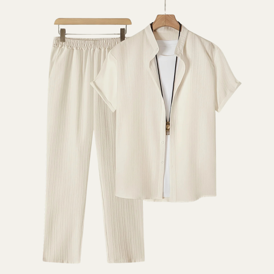 The Madison Men’s Casual Summer Outfit – Short Sleeve Shirt &amp; Pants Set