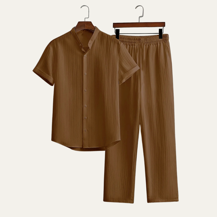 The Madison Men’s Casual Summer Outfit – Short Sleeve Shirt &amp; Pants Set