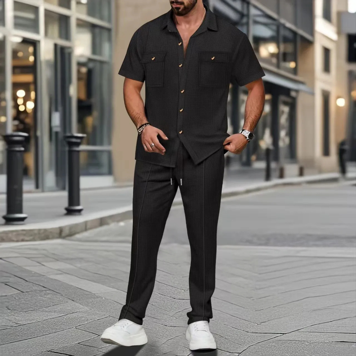 The Edgemont Men’s Casual Button Up Shirt &amp; Pants Set