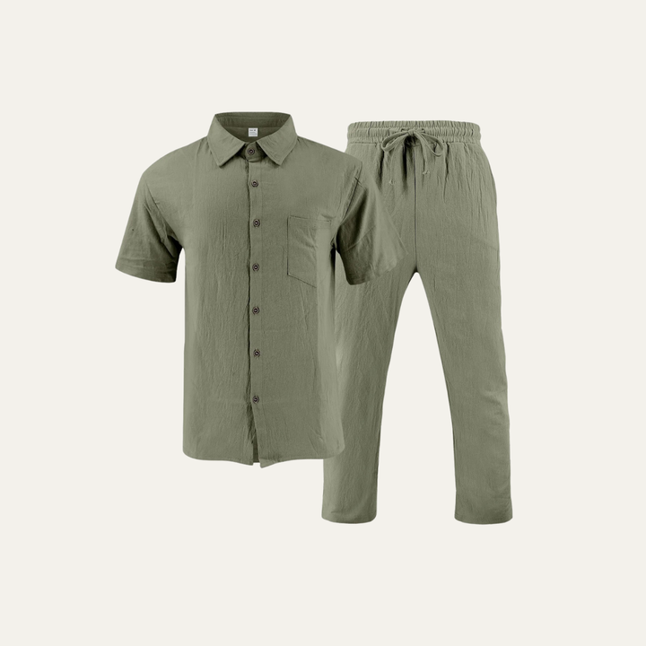 The Crestfall Men’s Summer Linen Set – Shirt &amp; Pants