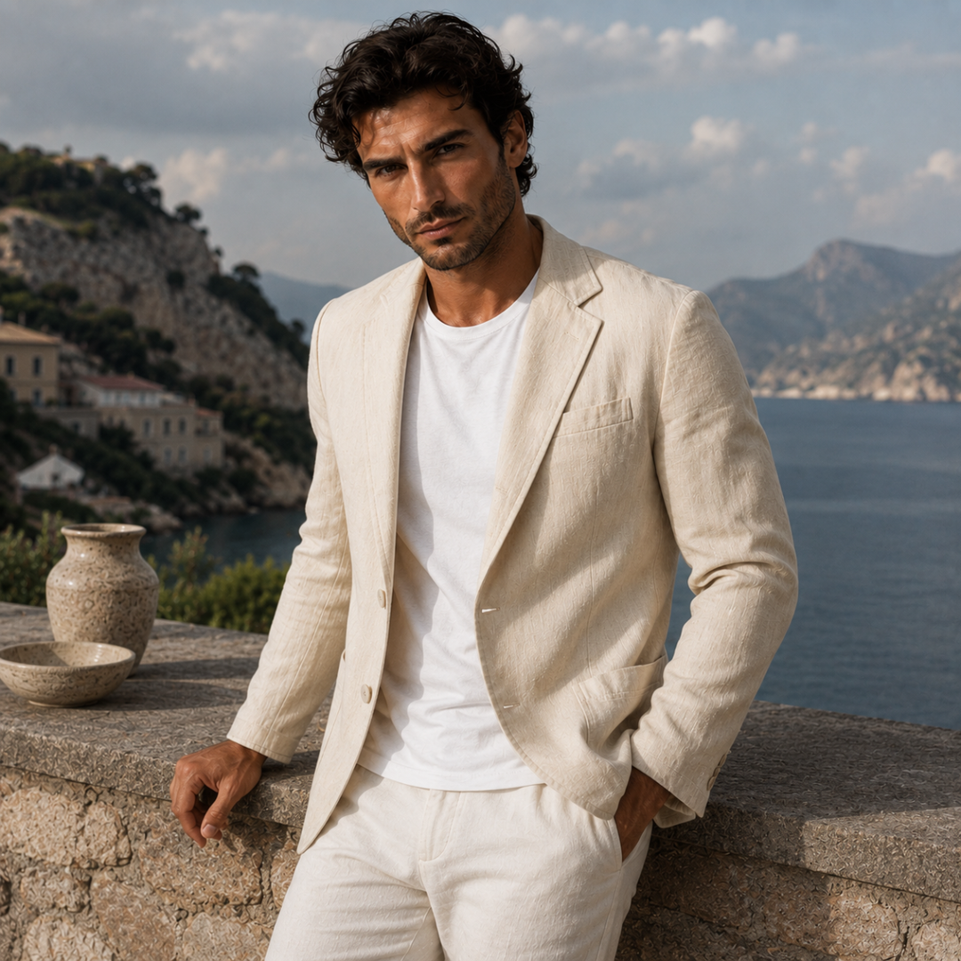 The Ridgewood Park Men’s Lightweight Casual Linen Cotton Blazer