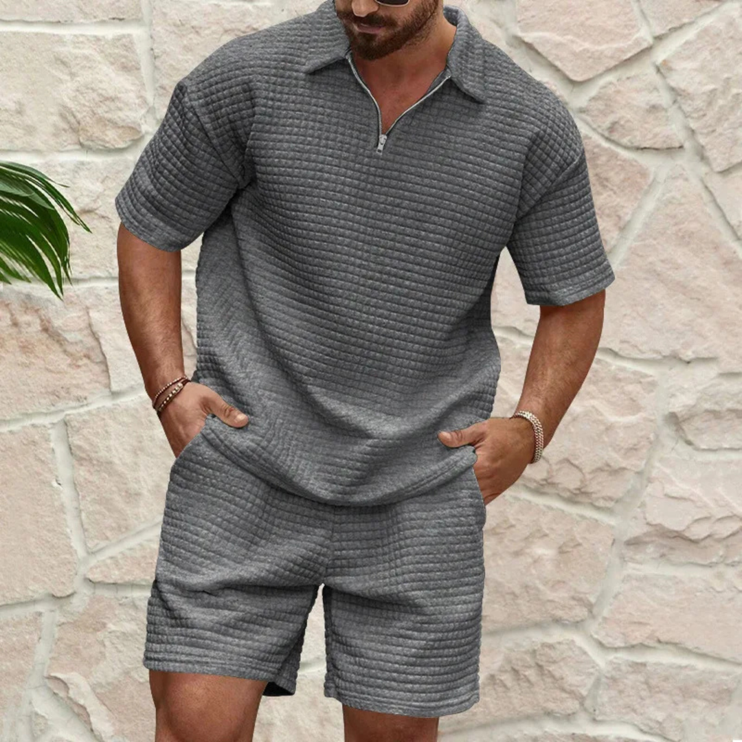 The Ashcroft Men’s Casual Summer Polo Shirt &amp; Shorts Set