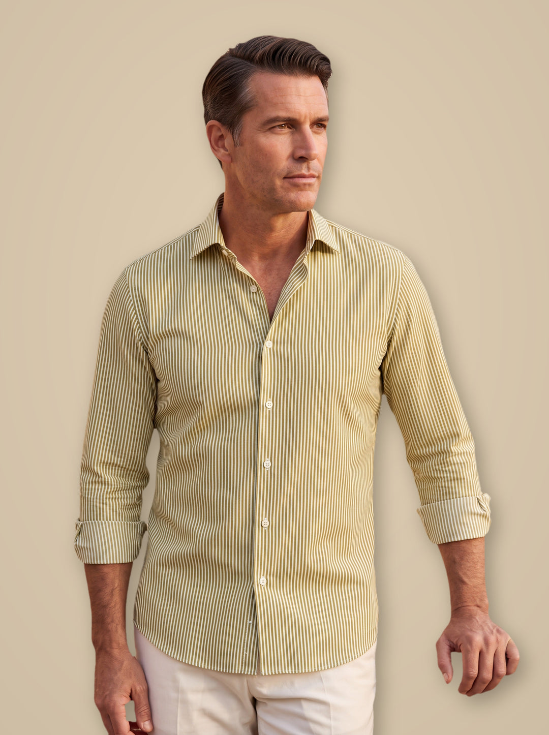 Abel casual shirt in Mustard, studio - Gentlemens Manor