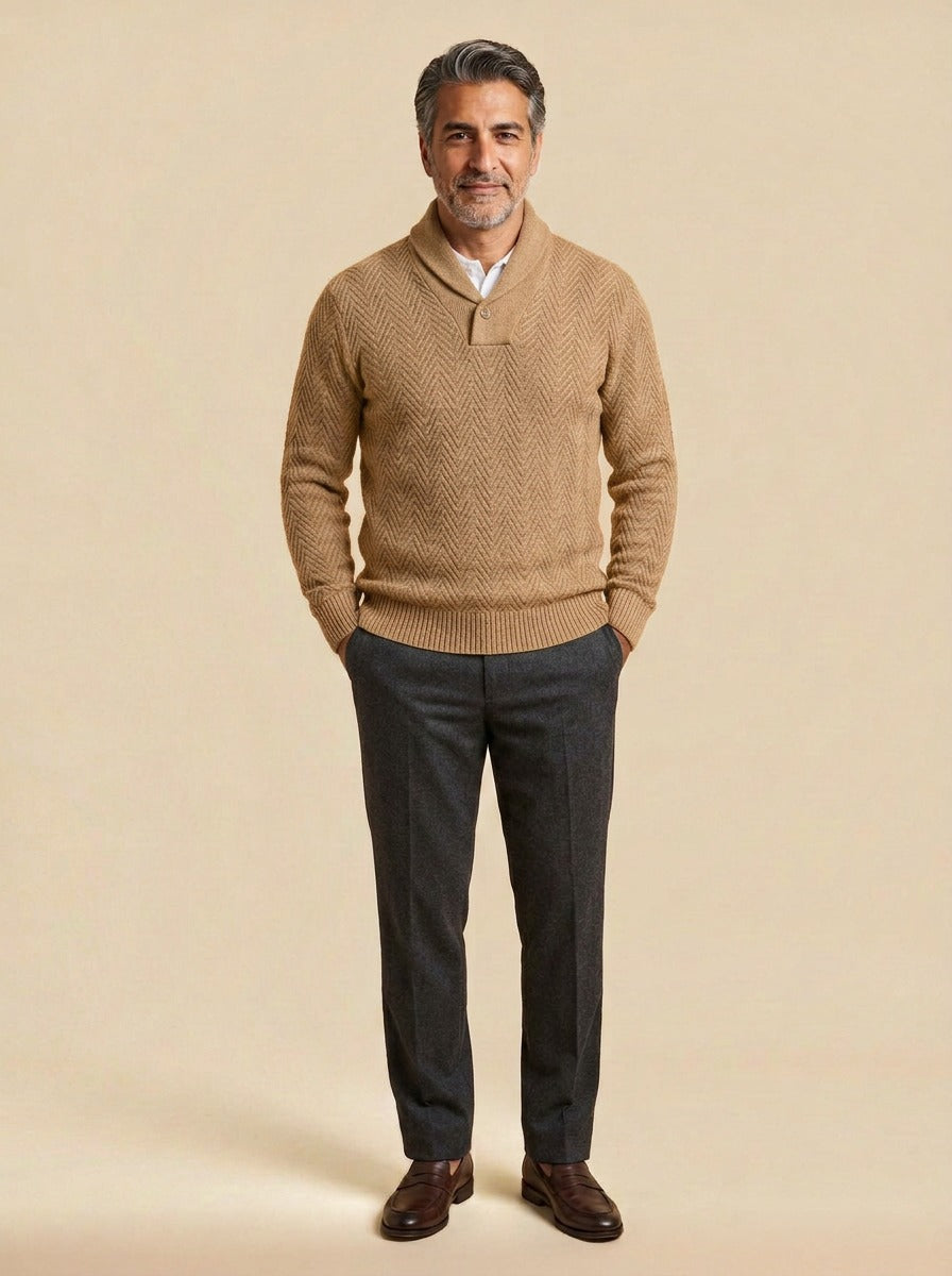 Ainsley sweater in Sand, studio, Gentlemens Manor