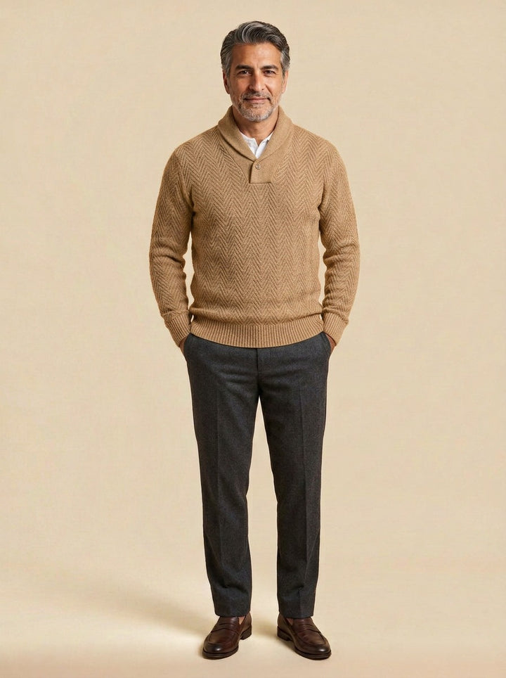 Ainsley sweater in Sand, studio, Gentlemens Manor