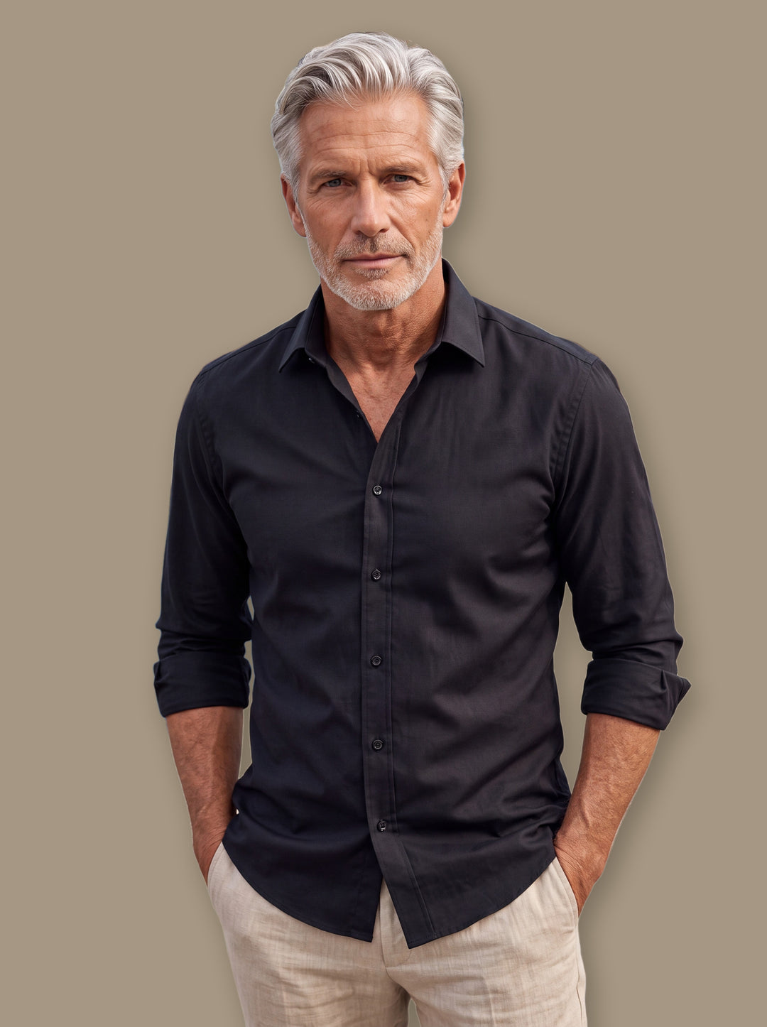 Alvin dress shirt in Black, studio - Gentlemens Manor