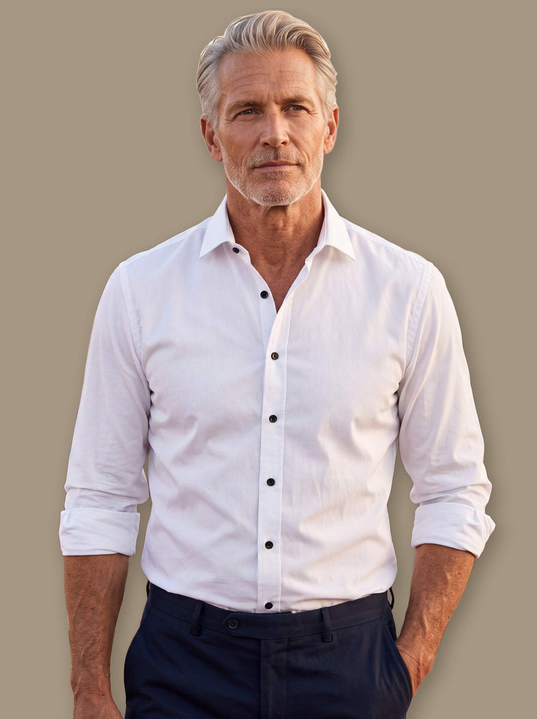 Alvin dress shirt in White, studio - Gentlemens Manor