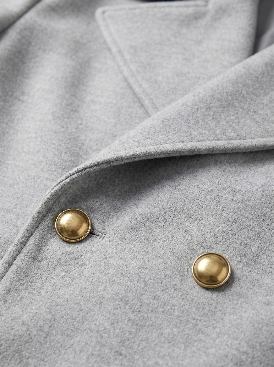 Ames double breasted peacoat, fabric close up, Gentlemens Manor