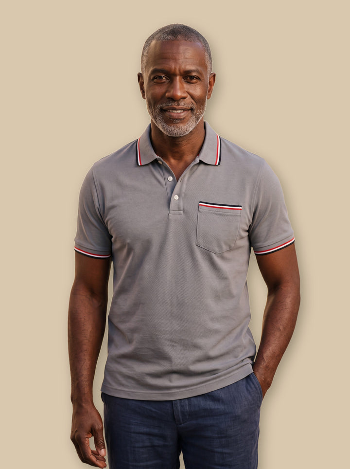 Anderson polo shirt in Grey, studio - Gentlemens Manor