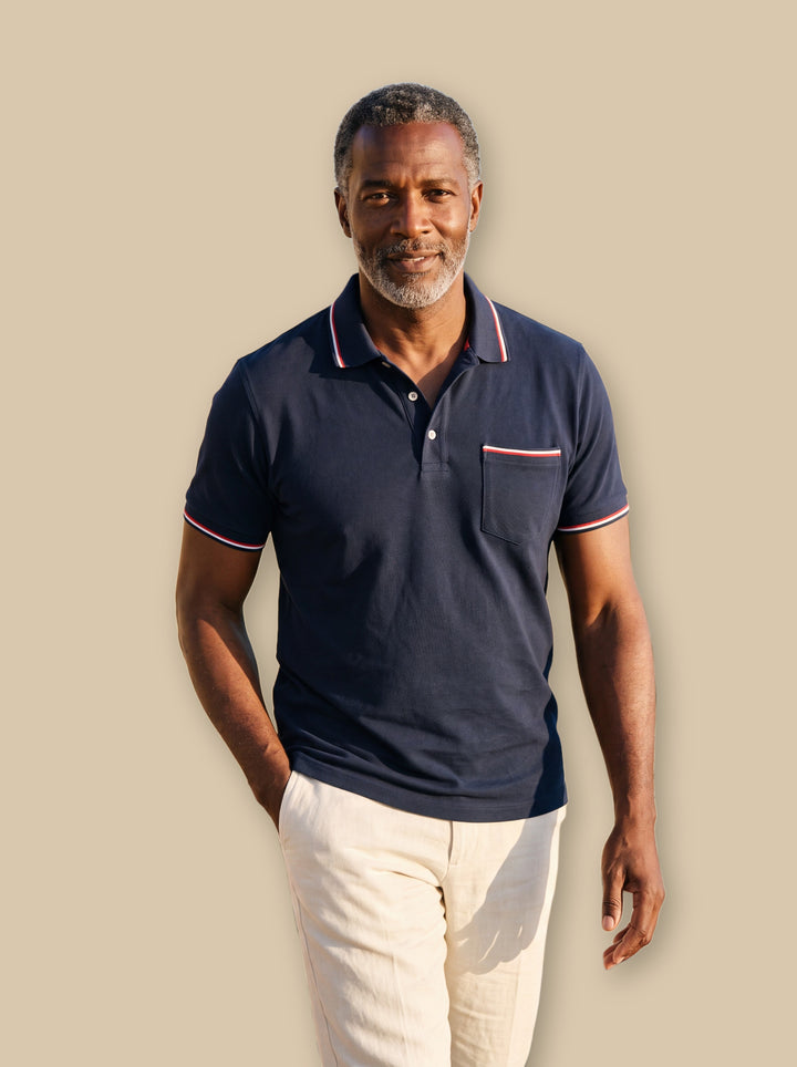 Anderson polo shirt in Navy, studio - Gentlemens Manor