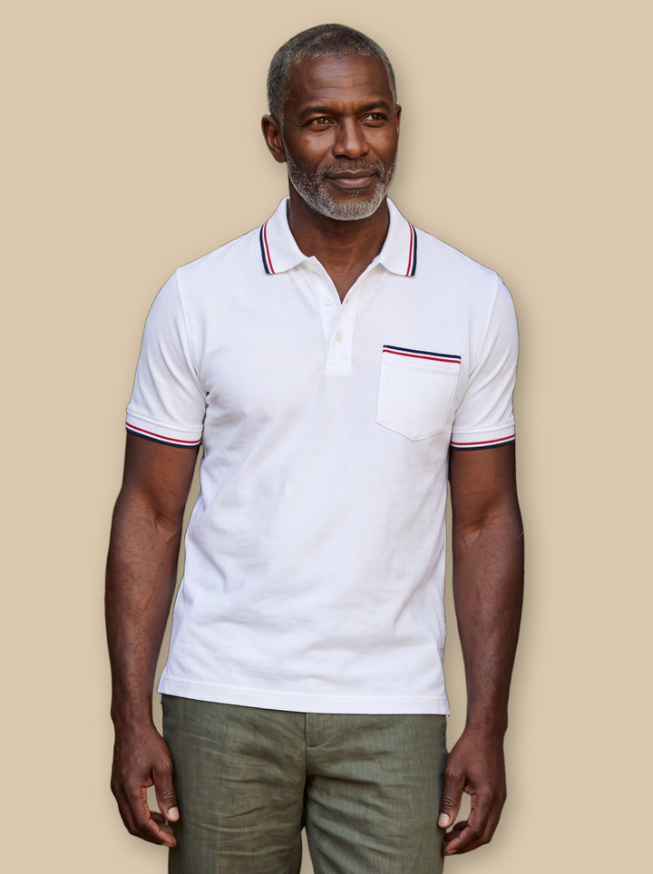 Anderson polo shirt in White, studio - Gentlemens Manor