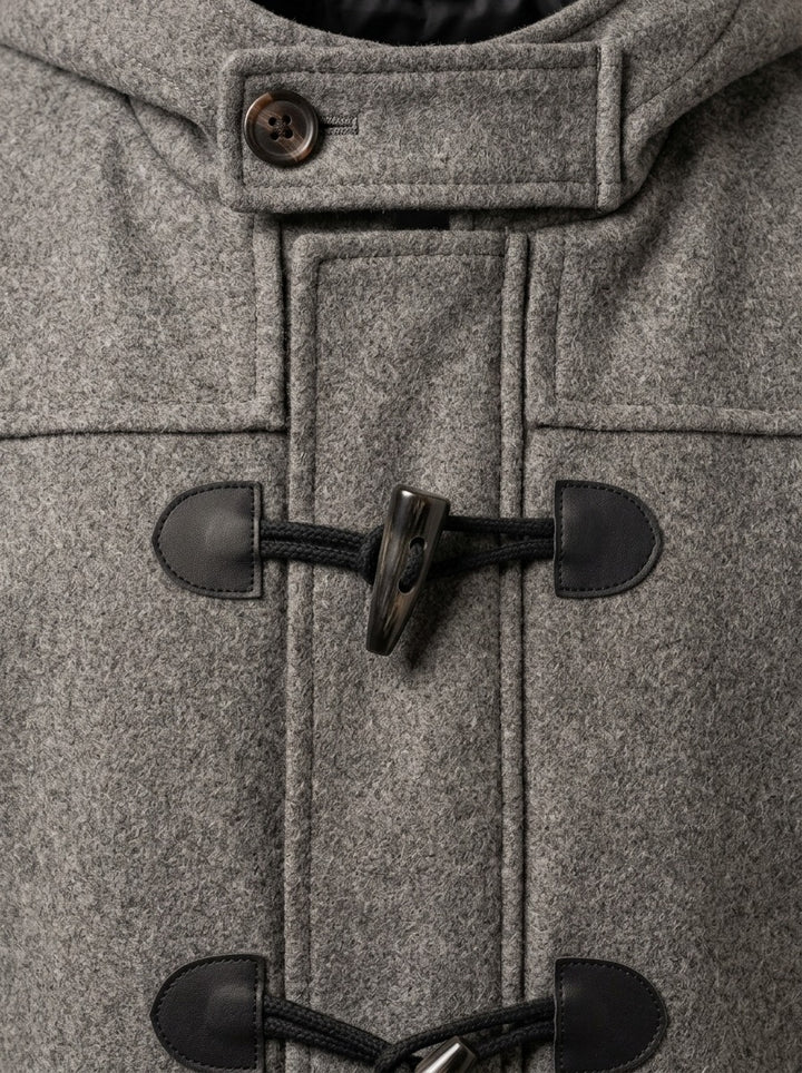 Appleton hooded duffle coat, fabric close up, Gentlemens Manor