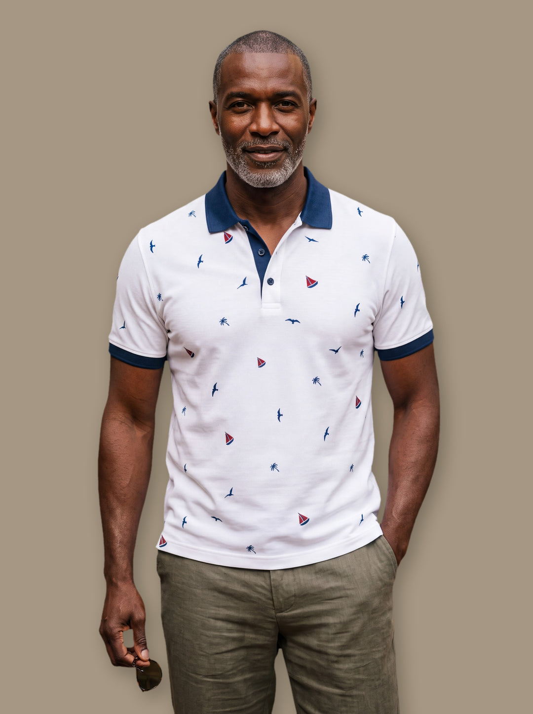 Archibald polo shirt in White, studio - Gentlemens Manor