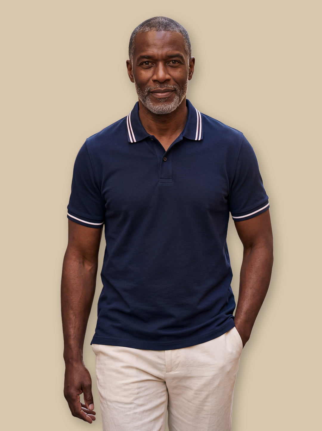 Arnold polo shirt in Navy, studio - Gentlemens Manor
