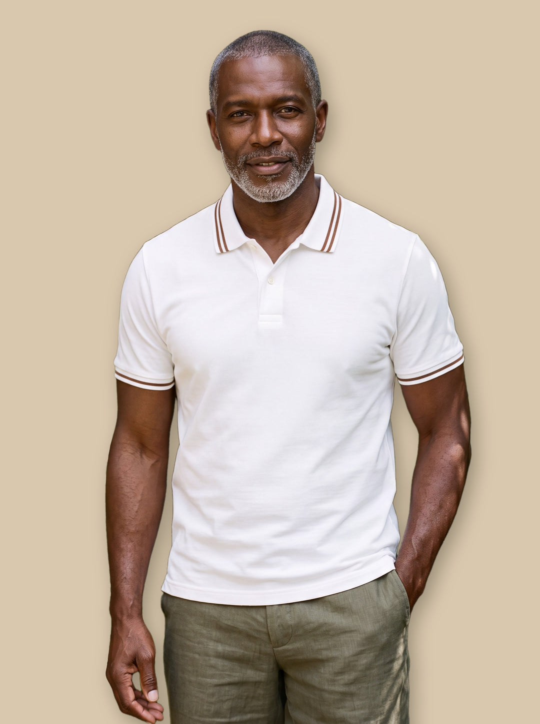 Arnold polo shirt in White, studio - Gentlemens Manor