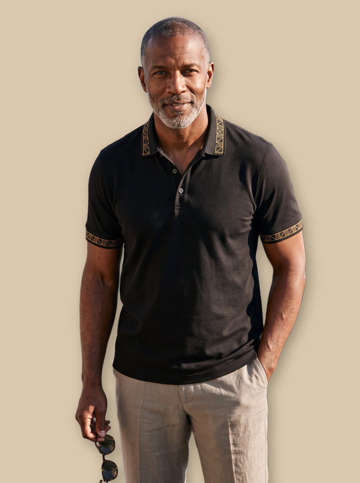 Arthur polo shirt in Black, studio - Gentlemens Manor