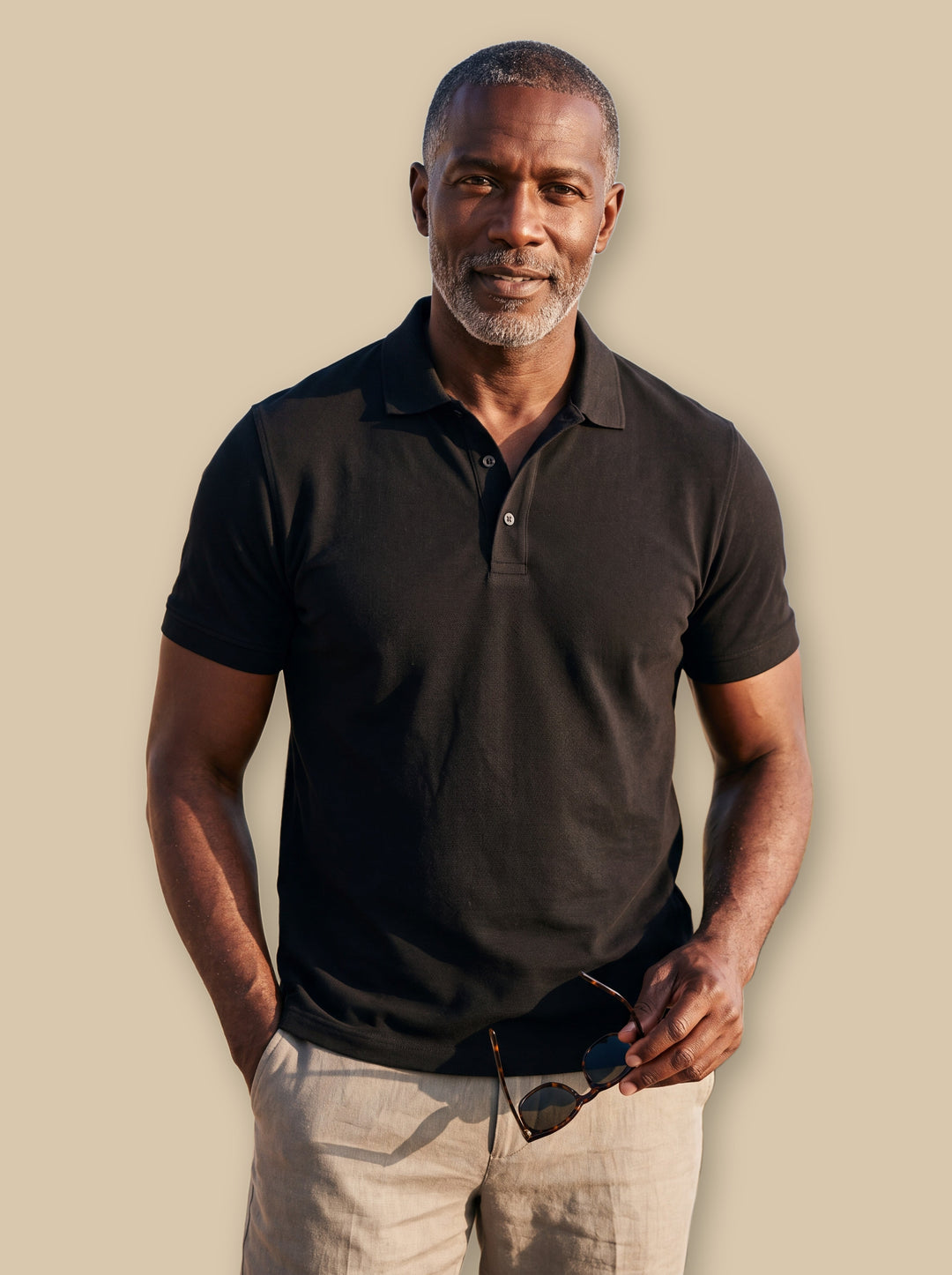 Asa polo shirt in Black, studio - Gentlemens Manor