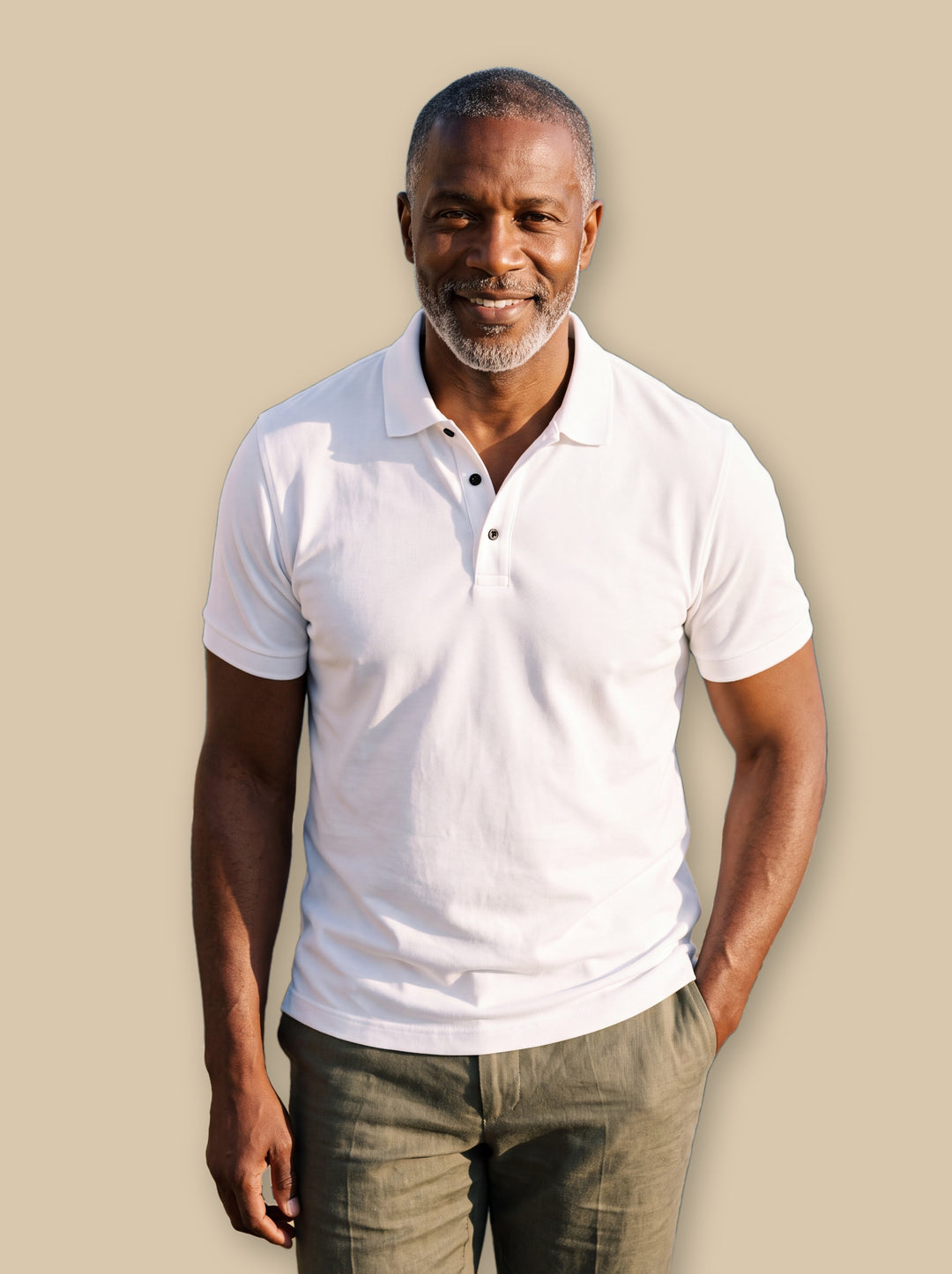 Asa polo shirt in White, studio - Gentlemens Manor