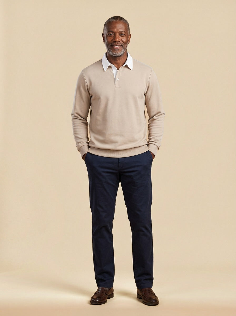 Ashbury polo in Beige, studio, Gentlemens Manor