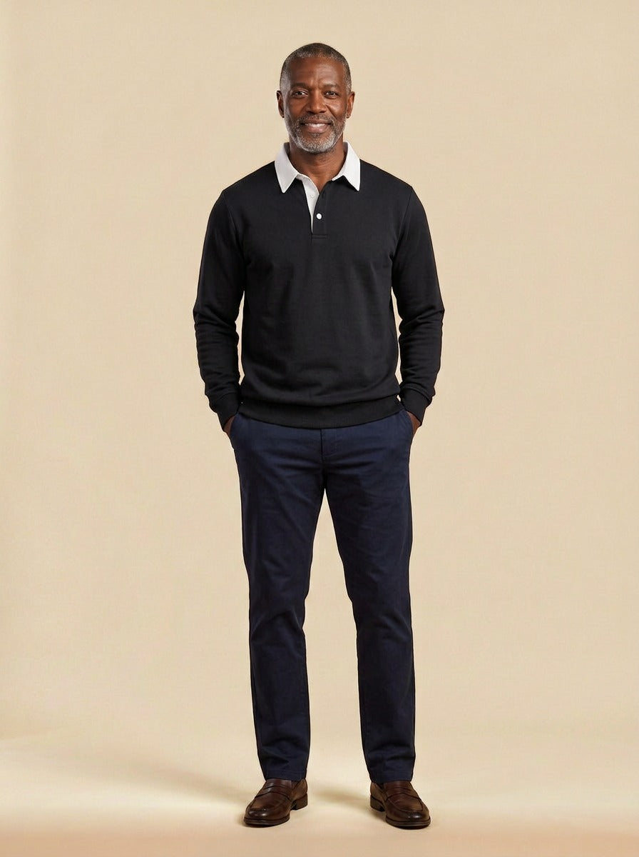Ashbury polo in Black, studio, Gentlemens Manor