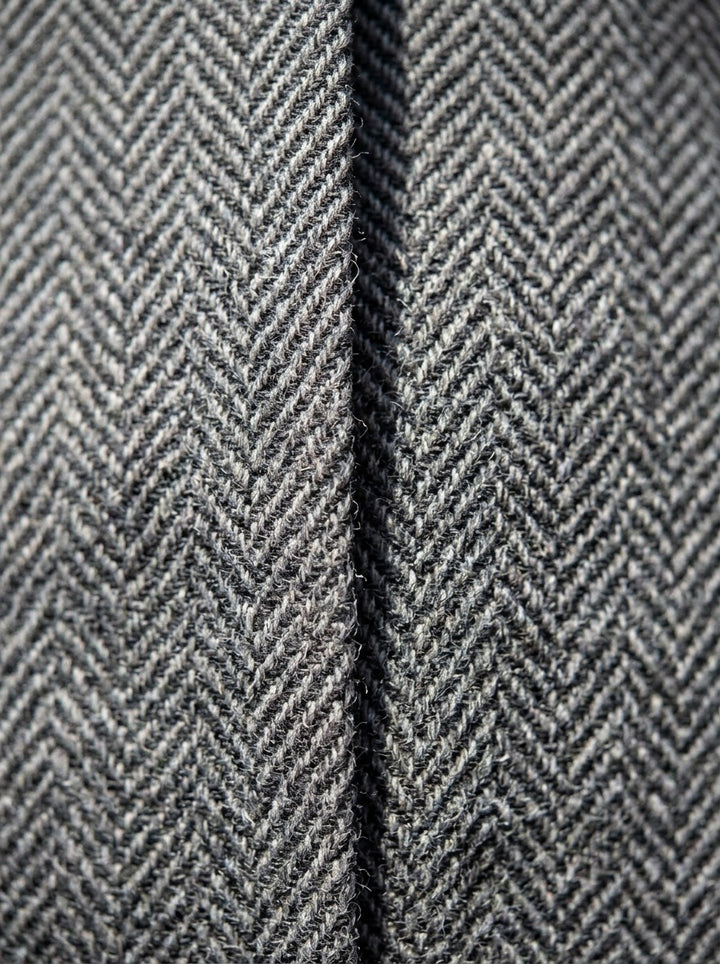 Ashcroft herringbone trousers, fabric close up, Gentlemens Manor