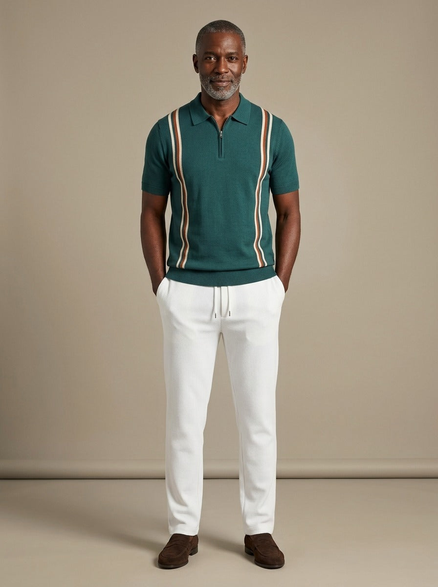 Ashford knit polo and pants set in Green, studio, Gentlemens Manor