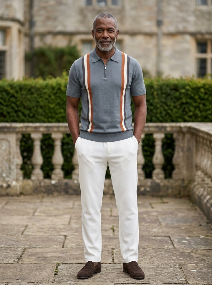 Ashford knit polo and pants set in Grey, lifestyle, Gentlemens Manor