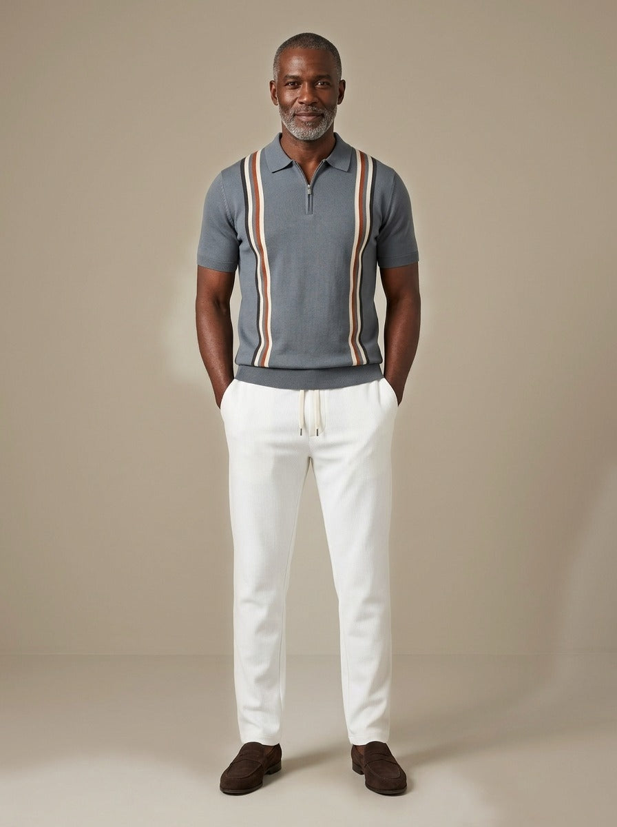 Ashford knit polo and pants set in Grey, studio, Gentlemens Manor