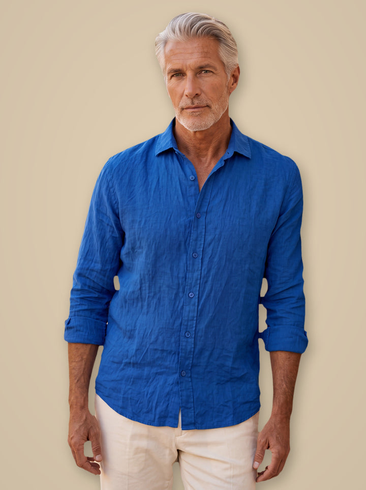 Atticus casual shirt in Blue, studio - Gentlemens Manor