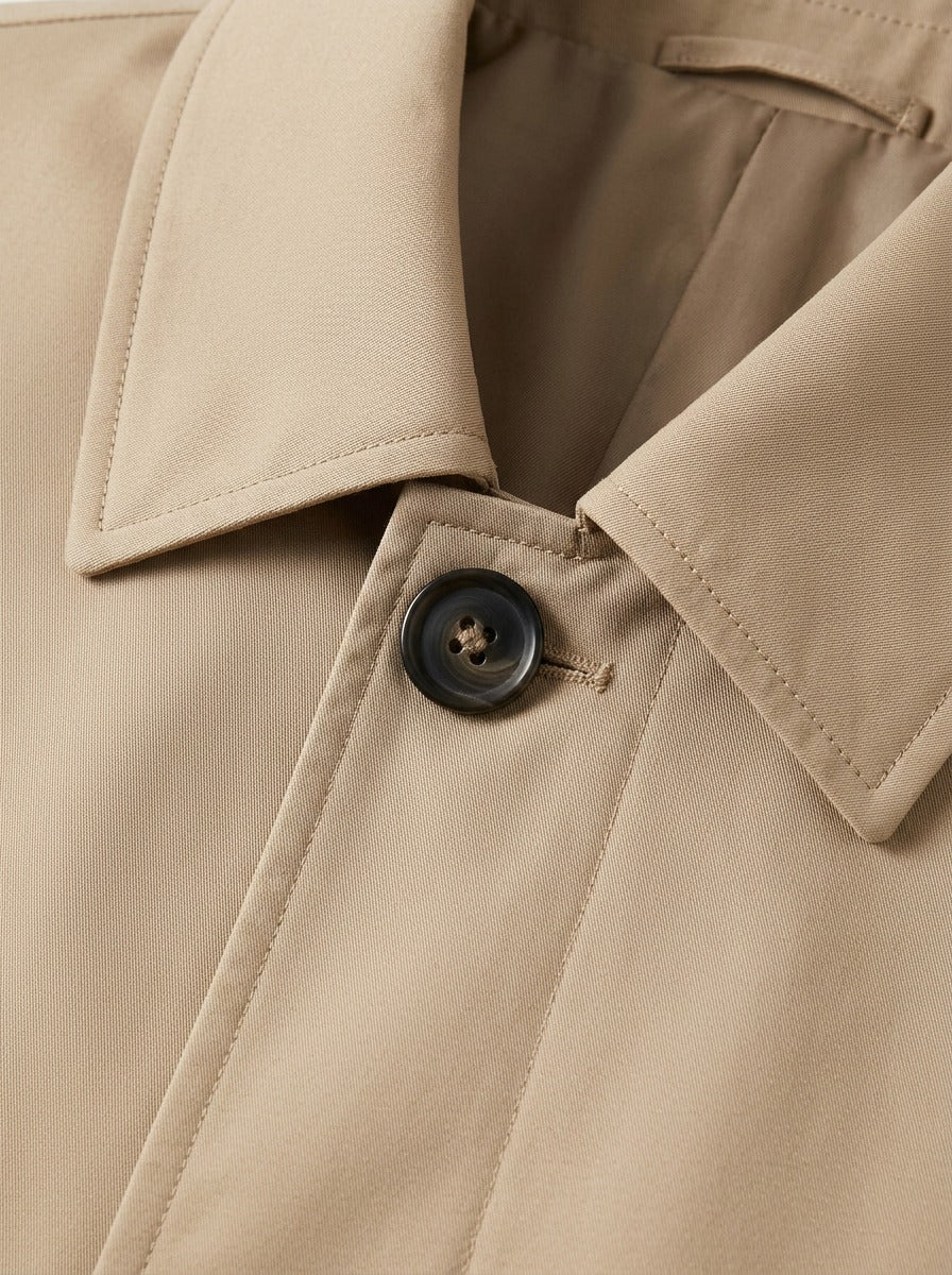 Atwell lightweight mac coat, fabric close up, Gentlemens Manor