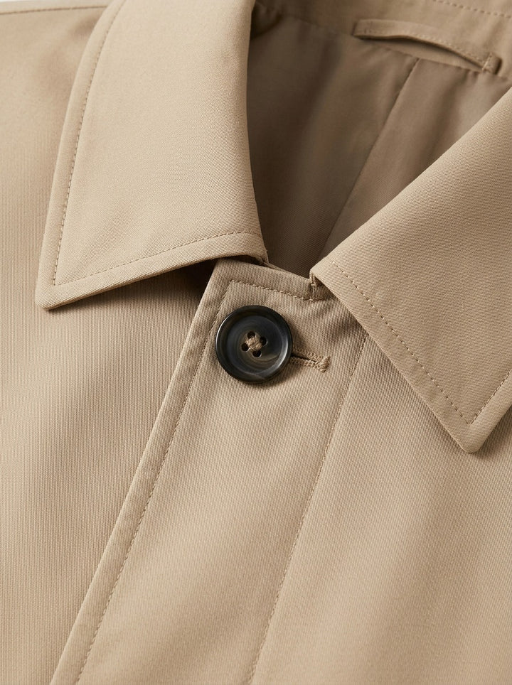 Atwell lightweight mac coat, fabric close up, Gentlemens Manor