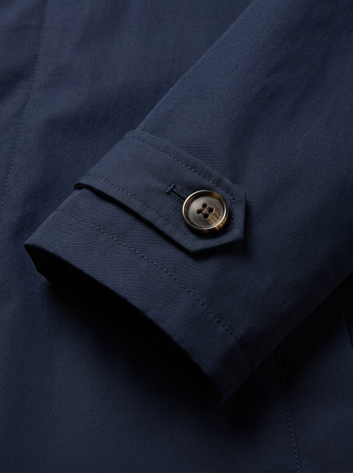 Aubrey single breasted mac coat, fabric close up, Gentlemens Manor