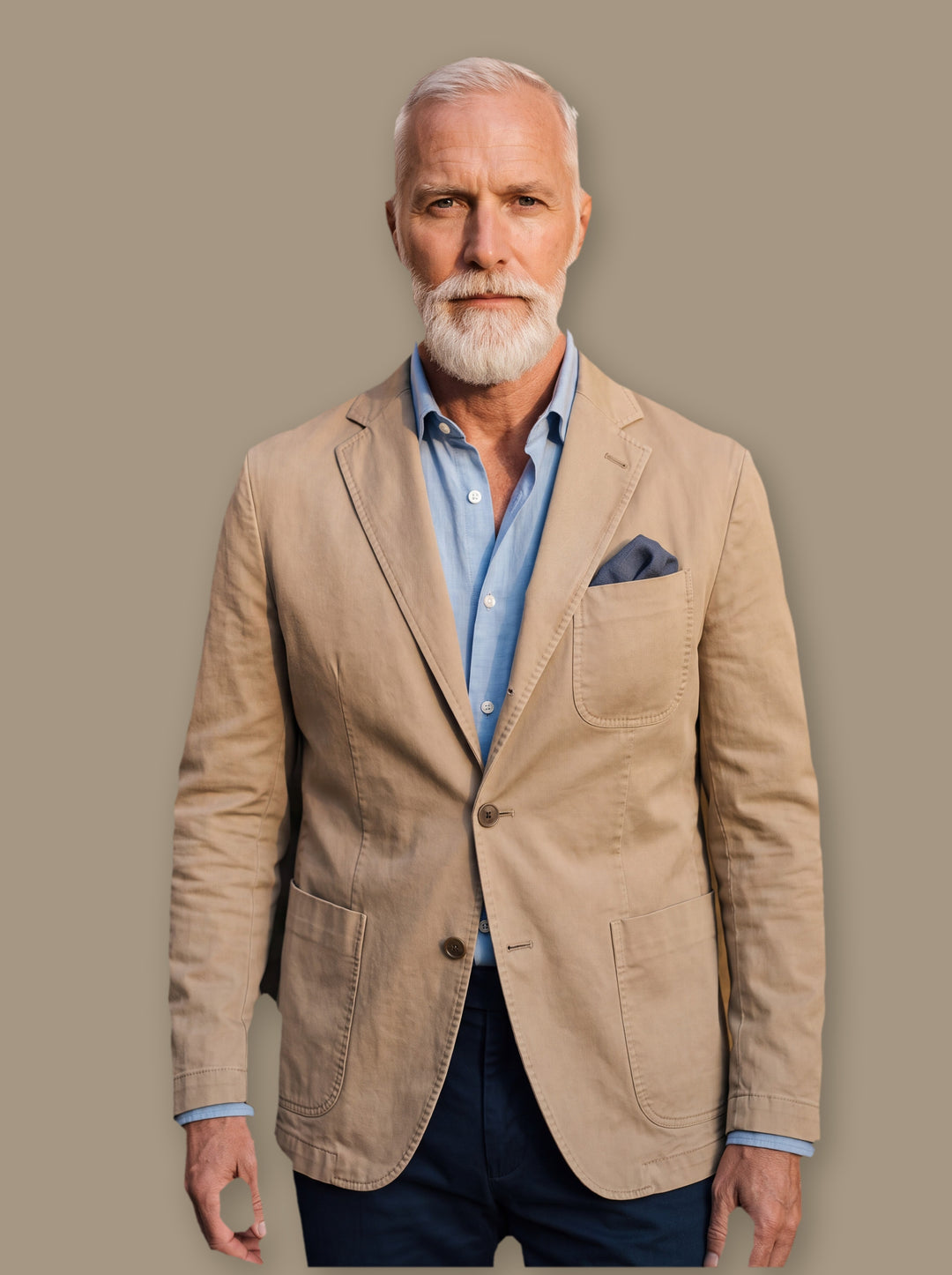 Baldwin blazer suit in Sand, studio - Gentlemens Manor