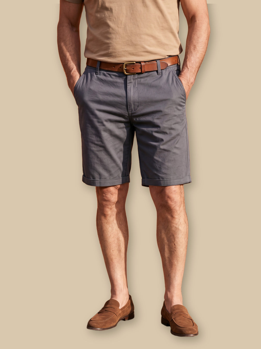 Barclay summer shorts in Charcoal, studio - Gentlemens Manor
