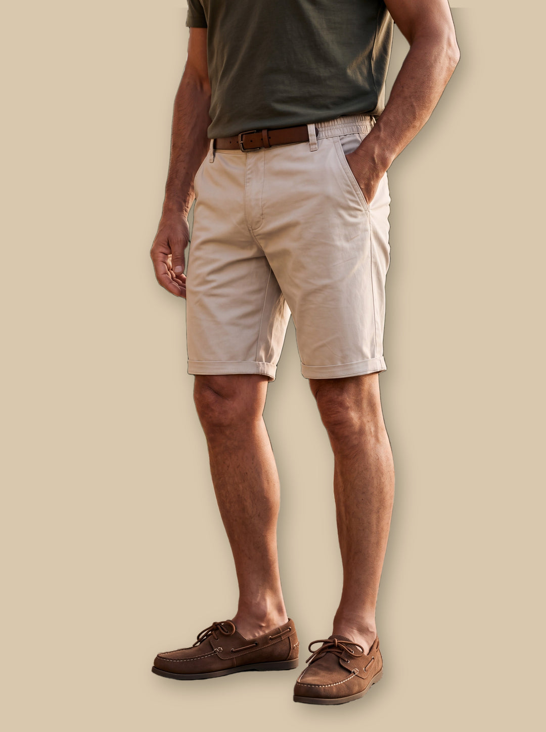 Barclay summer shorts in Sand, studio - Gentlemens Manor