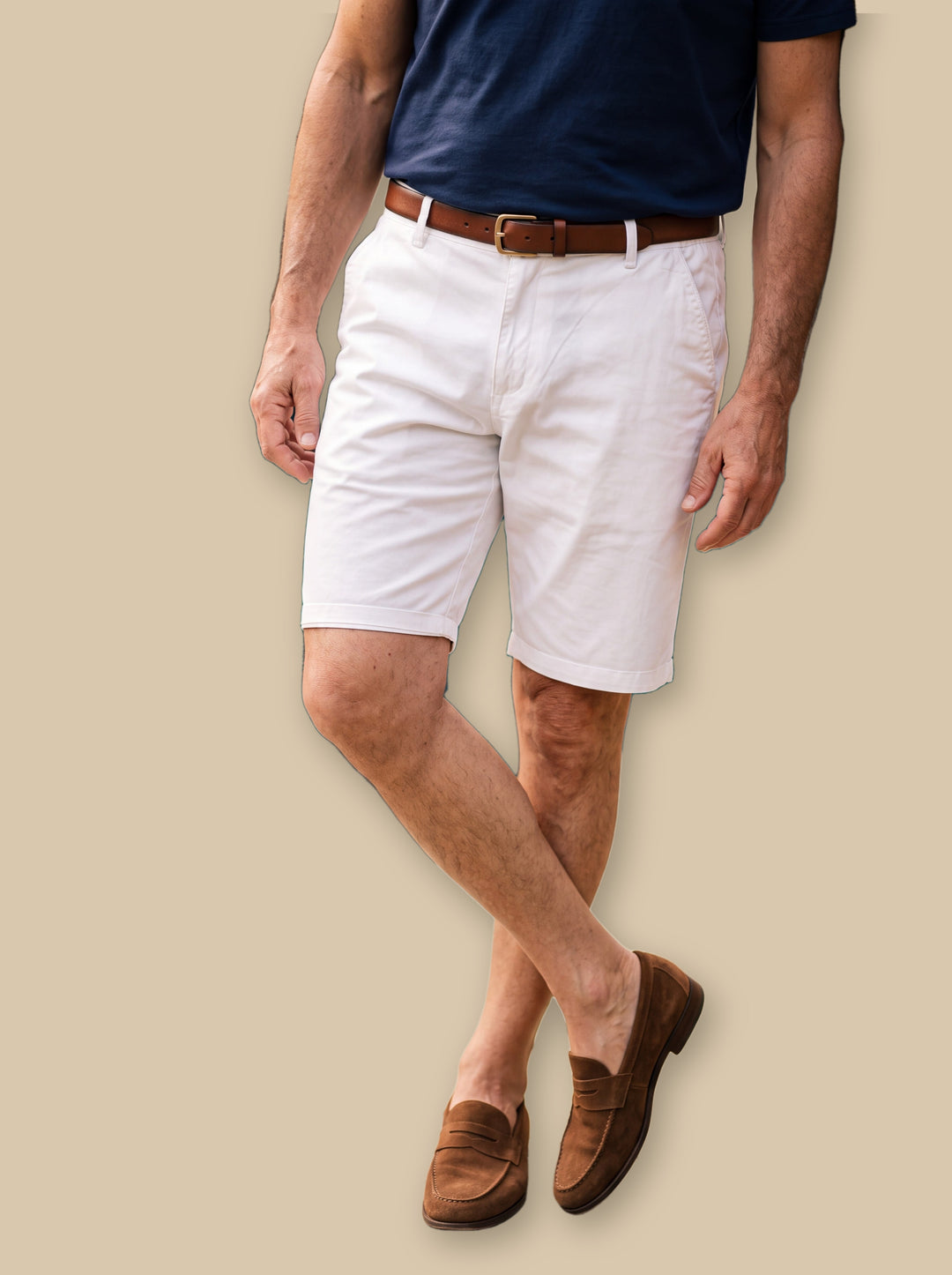 Barclay summer shorts in White, studio - Gentlemens Manor