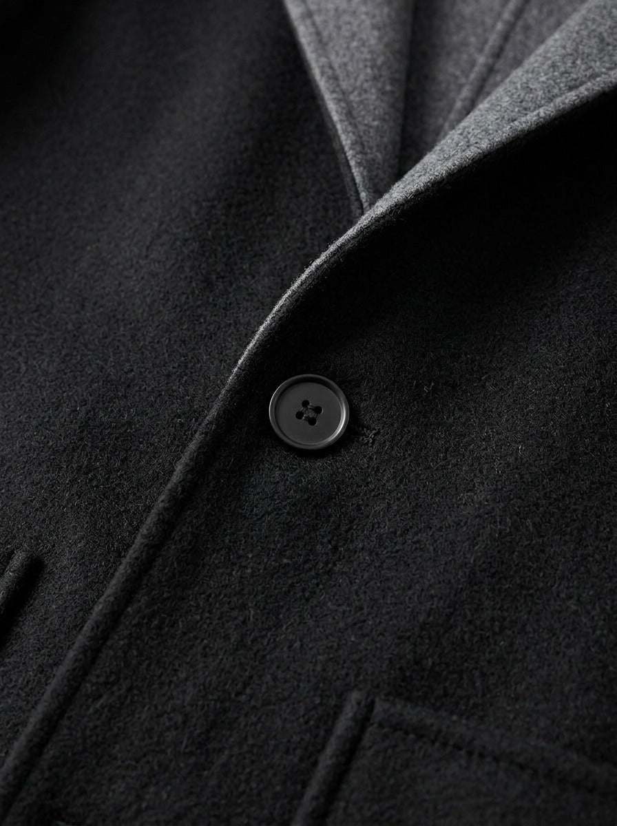 Barlow hooded overcoat, fabric close up, Gentlemens Manor