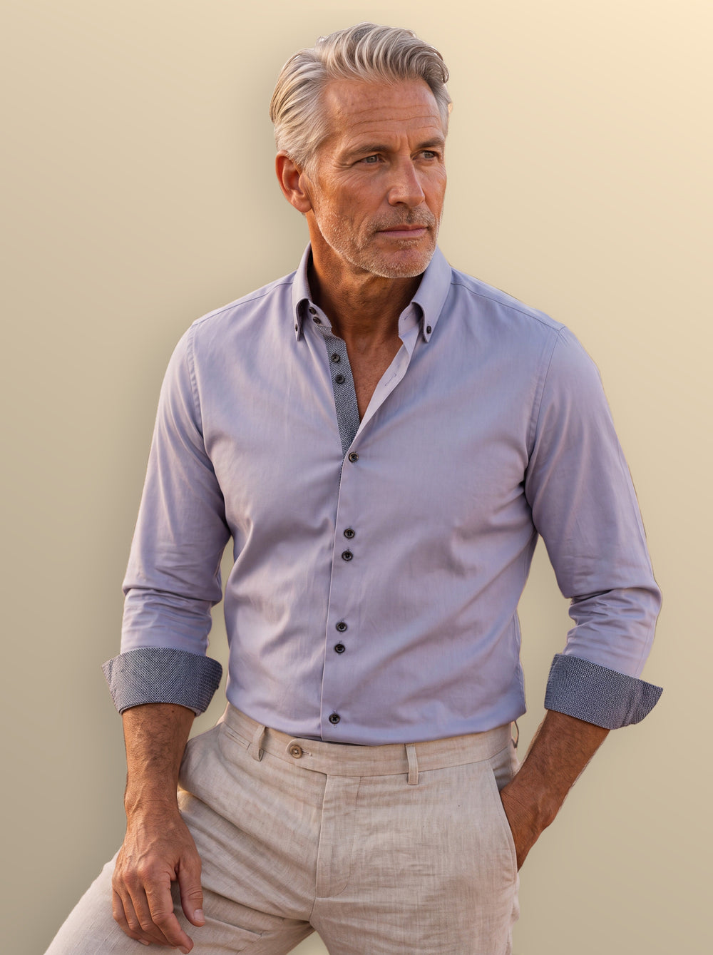 Barrett dress shirt in Grey, studio - Gentlemens Manor