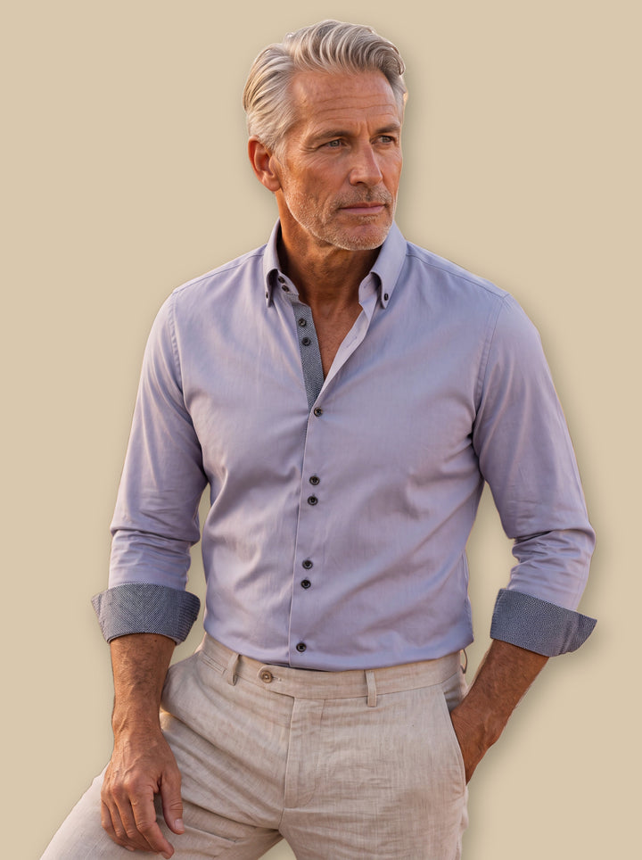 Barrett dress shirt in Grey, studio - Gentlemens Manor