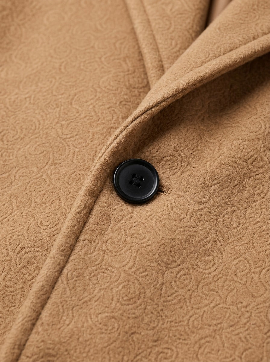 Barrow tonal textured overcoat, fabric close up, Gentlemens Manor