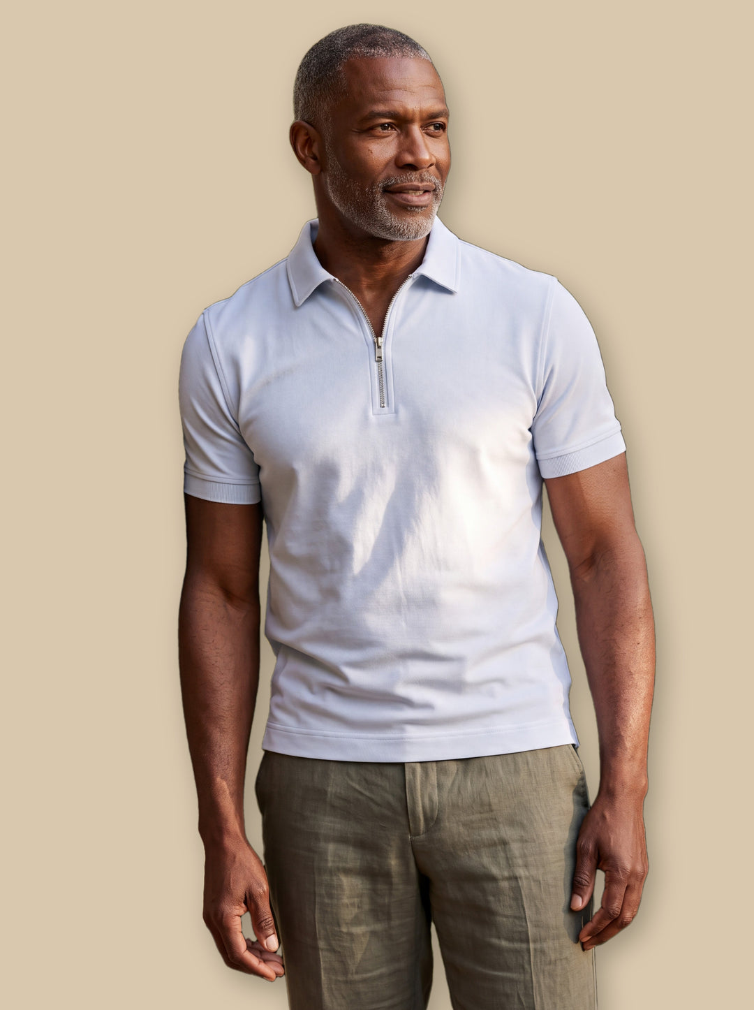 Baxter polo shirt in White, studio - Gentlemens Manor
