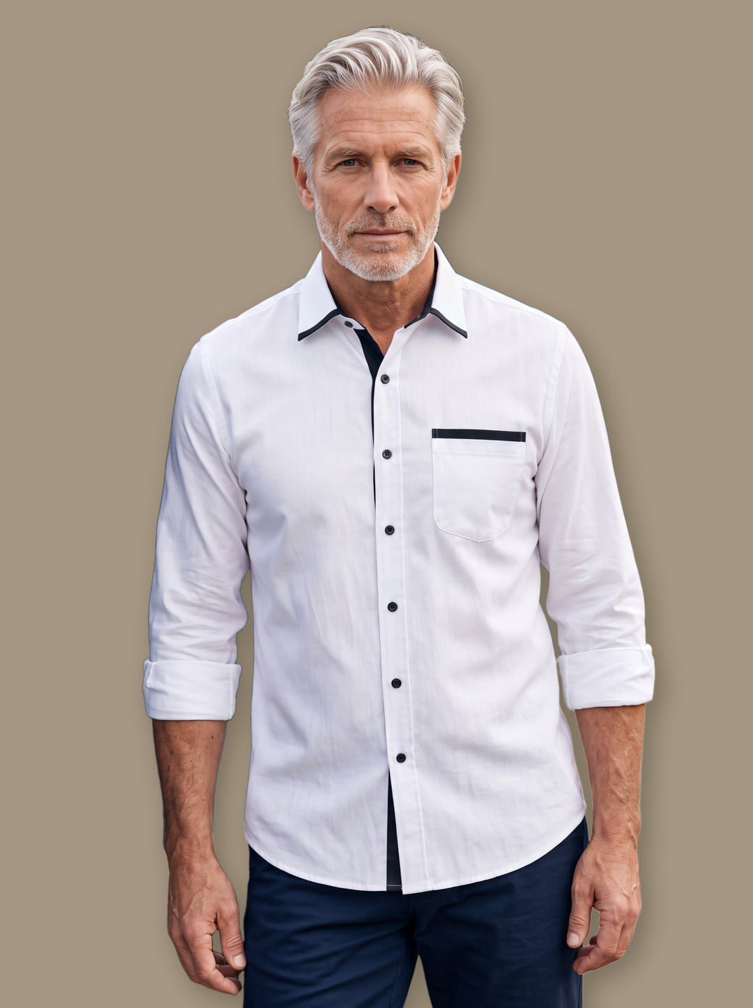 Beau casual shirt in White, studio - Gentlemens Manor