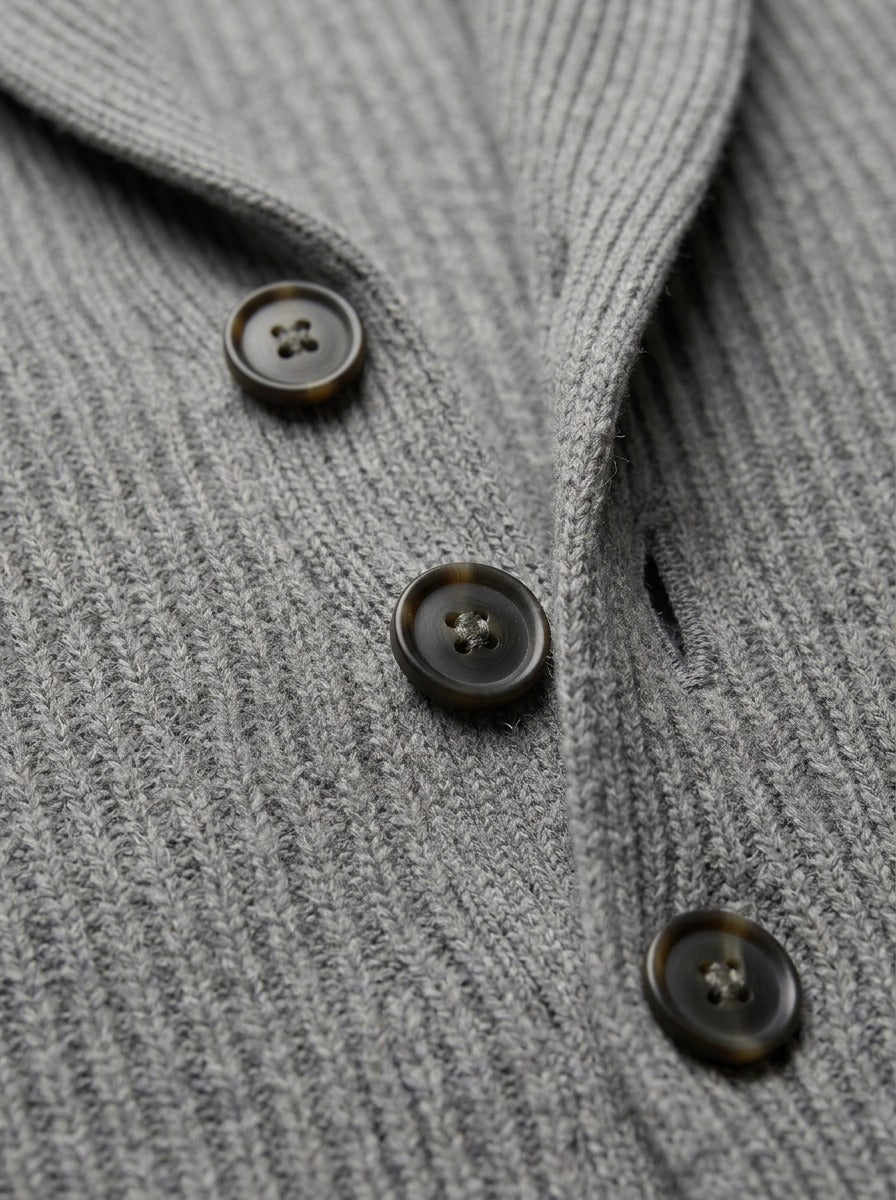 Beckwith shawl collar cardigan, fabric close up, Gentlemens Manor