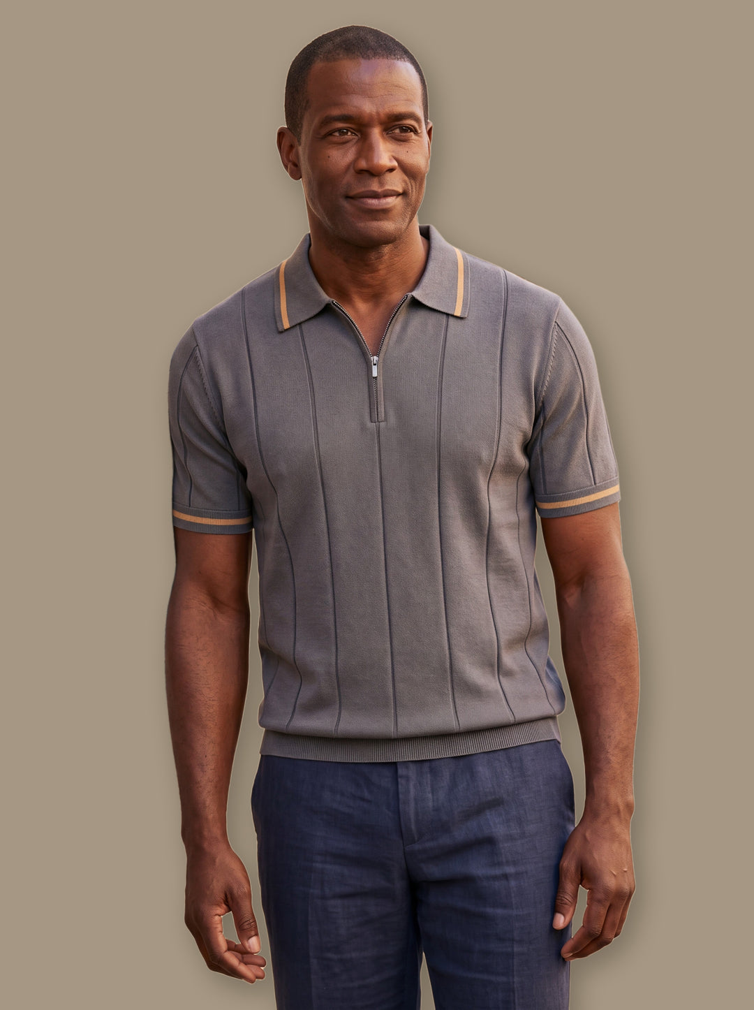 Benjamin polo shirt in Grey, studio - Gentlemens Manor