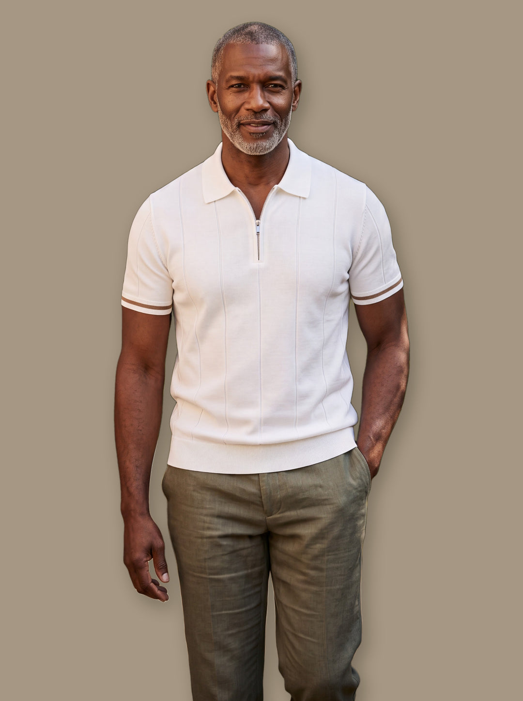 Benjamin polo shirt in White, studio - Gentlemens Manor