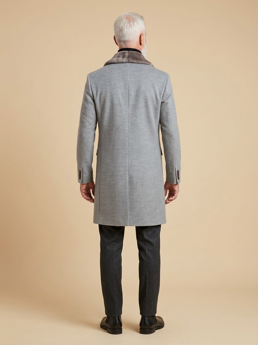 Benson coat in Grey, back view, Gentlemens Manor