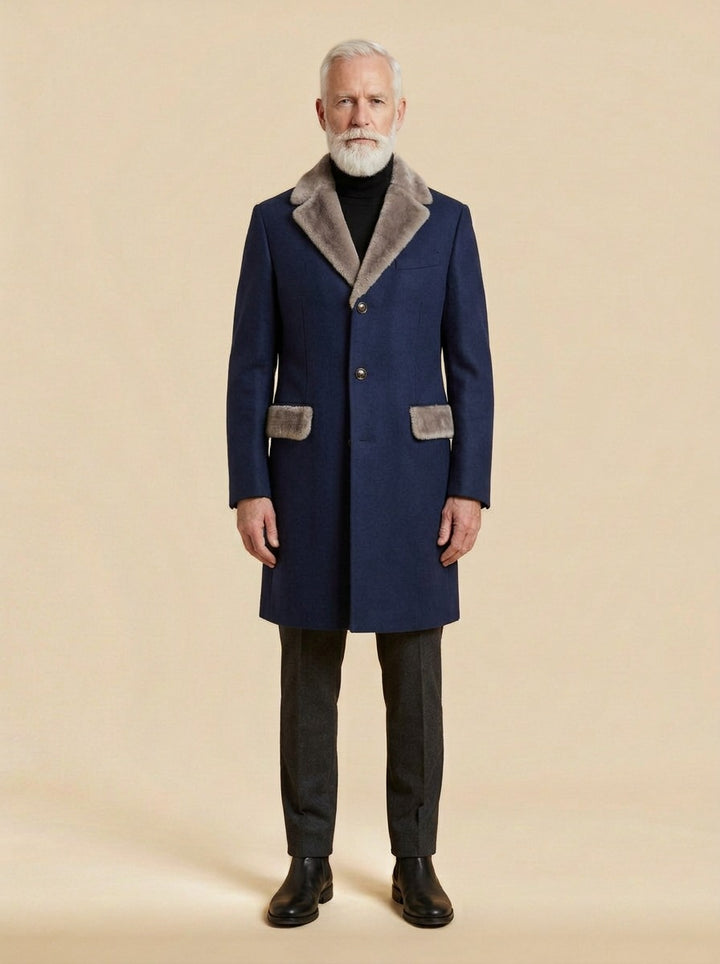 Benson coat in Navy, studio, Gentlemens Manor
