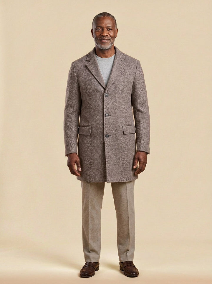Beresford overcoat in Brown, studio, Gentlemens Manor