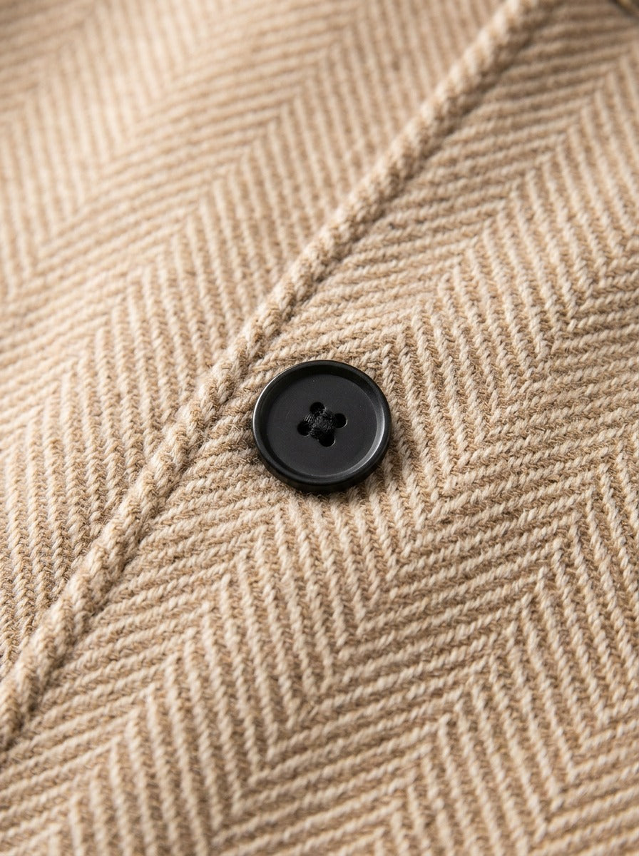 Berkeley herringbone shirt jacket, fabric close up, Gentlemens Manor