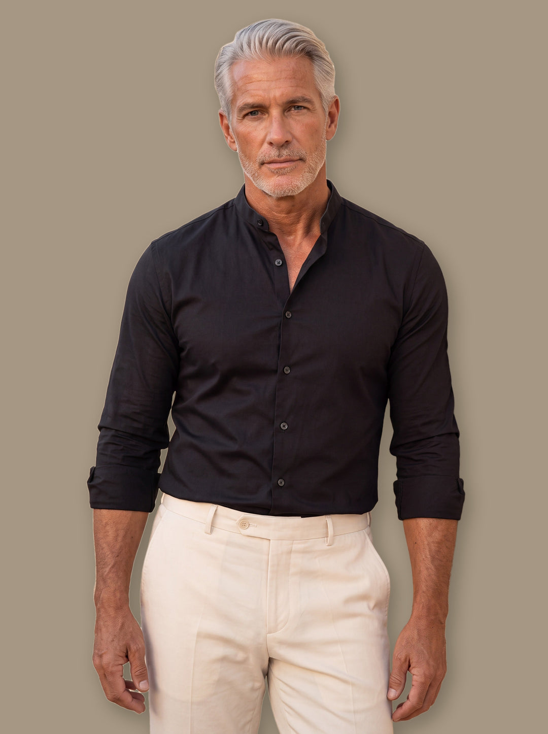 Bertram casual shirt in Black, studio - Gentlemens Manor